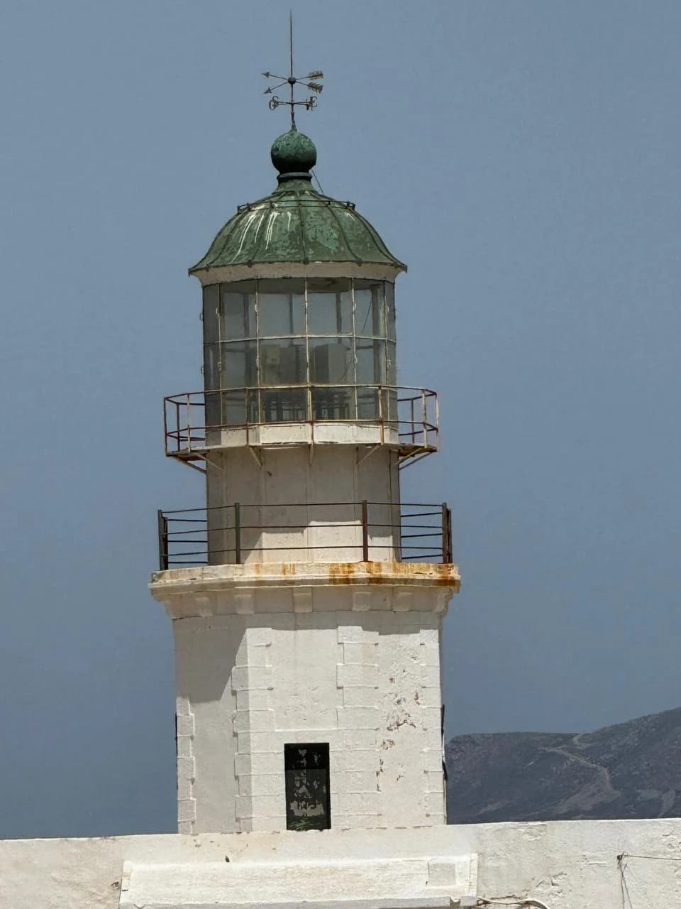 Detail of the lantern at Armenistis lighthouse